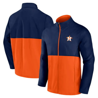 Men's Mitchell & Ness Orange/Navy Houston Astros Fleece Full-Zip Hoodie Size: Small