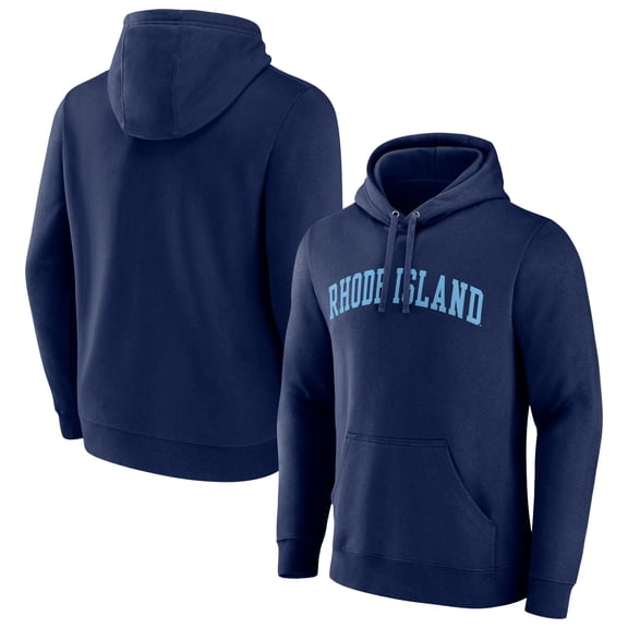 Men's Navy Rhode Island Rams Basic Arch Pullover Hoodie