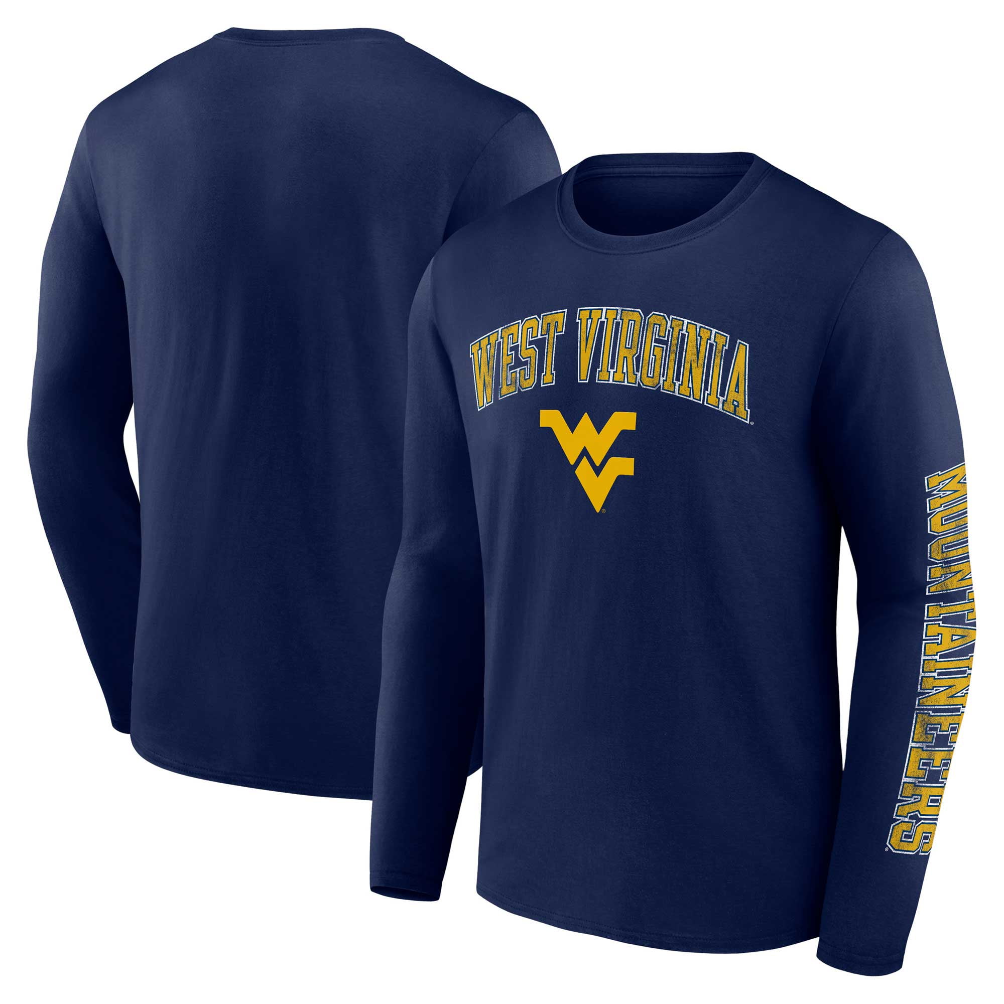 Men's Fanatics Branded Navy West Virginia Mountaineers Distressed Arch ...