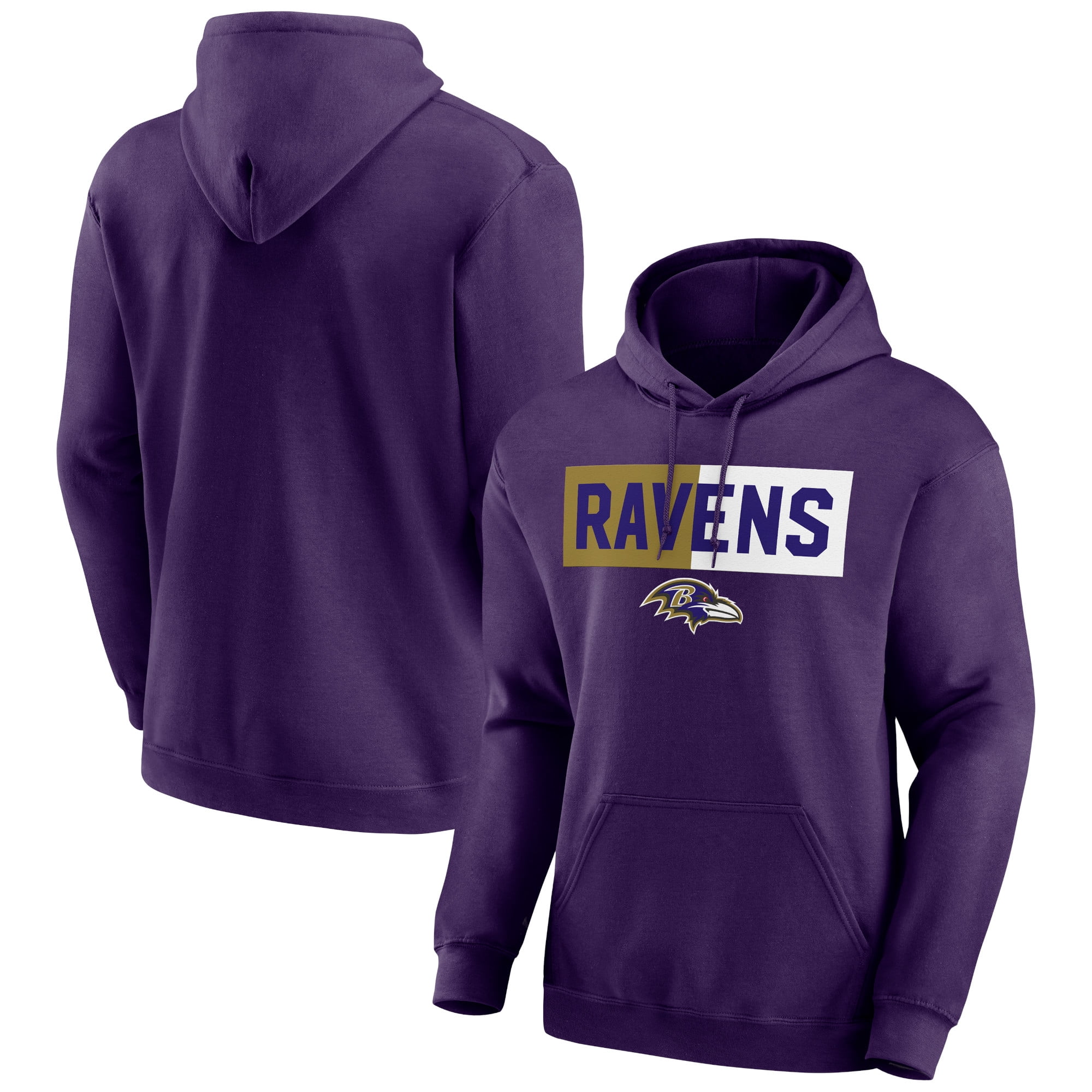 Men s Fanatics Branded Purple Baltimore Ravens Refresh Split Pullover Hoodie Walmart