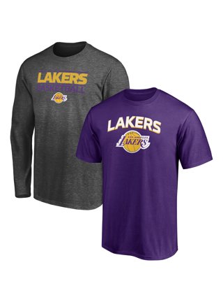 Los Angeles Lakers Mens Purple Majestic Team Name Primary Logo T