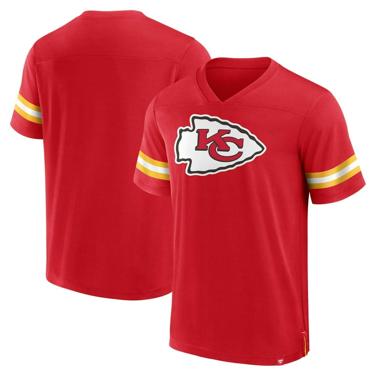 Men s Fanatics Red Kansas City Chiefs Jersey Tackle V Neck T Shirt Walmart
