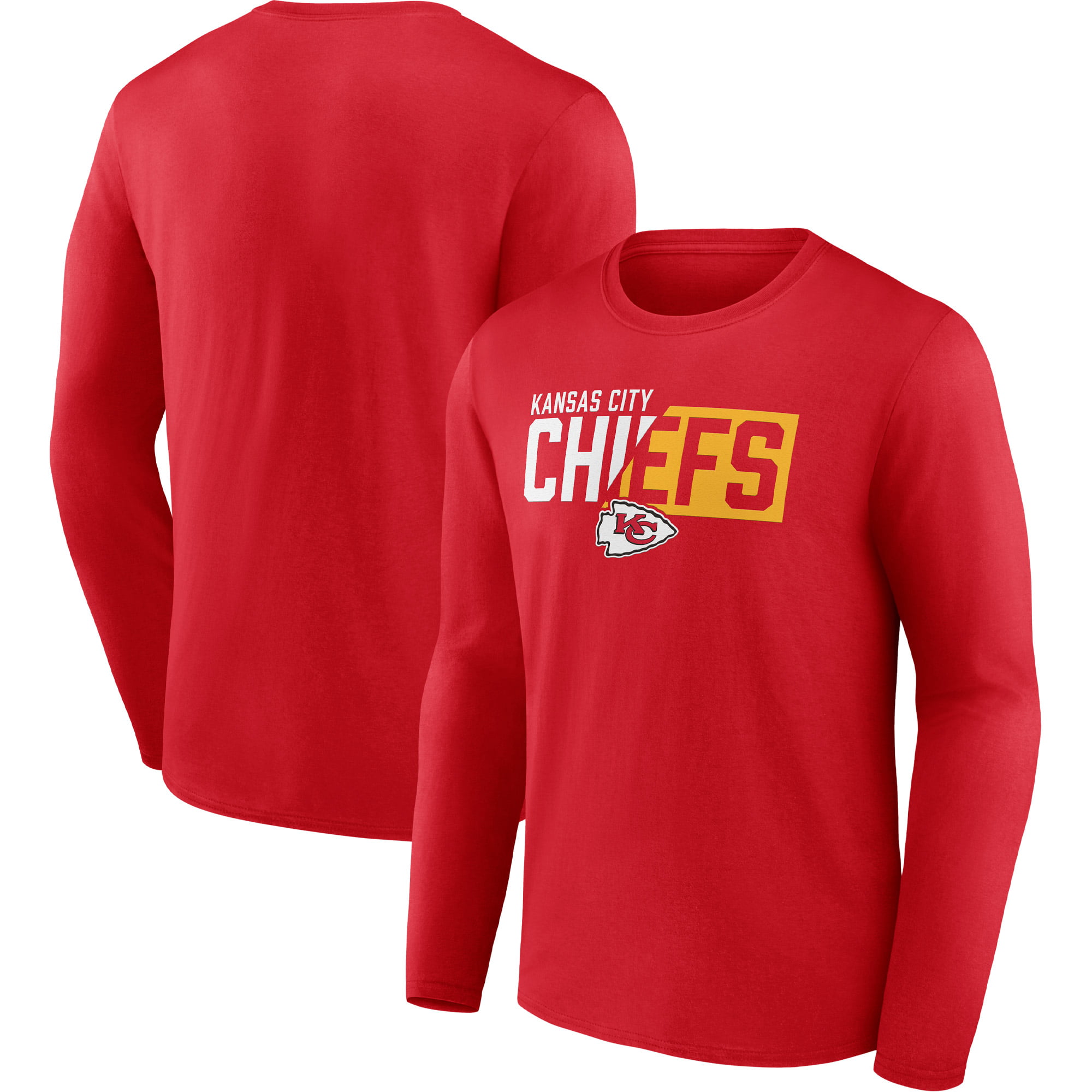 Men's Fanatics Branded Red Kansas City Chiefs One Two Long Sleeve T-Shirt