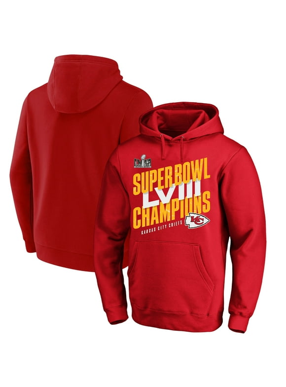 Men's Fanatics Branded Red Kansas City Chiefs Super Bowl LVIII Champions Iconic Big & Tall Pullover Hoodie