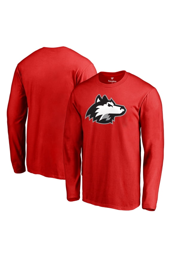 Men's Red Northern Illinois Huskies Primary Team Logo Long Sleeve T-Shirt