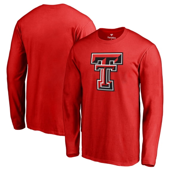 Men's Red Texas Tech Red Raiders Primary Logo Long Sleeve T-Shirt
