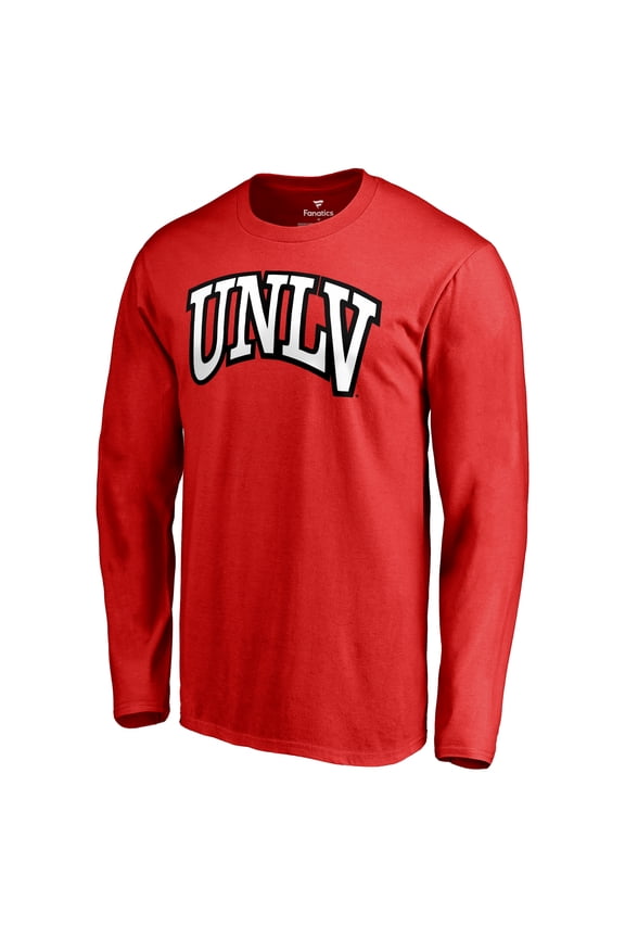 Men's Red UNLV Rebels Primary Team Logo Long Sleeve T-Shirt