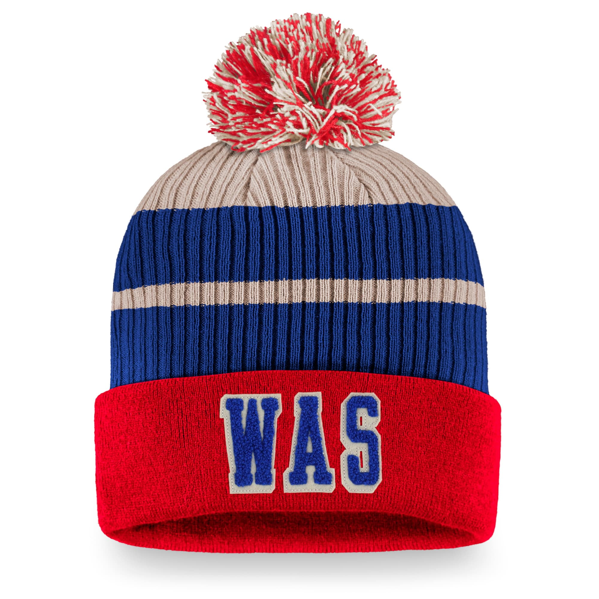 Men's Fanatics Red Washington Capitals True Classics Cuffed Knit Hat with Pom