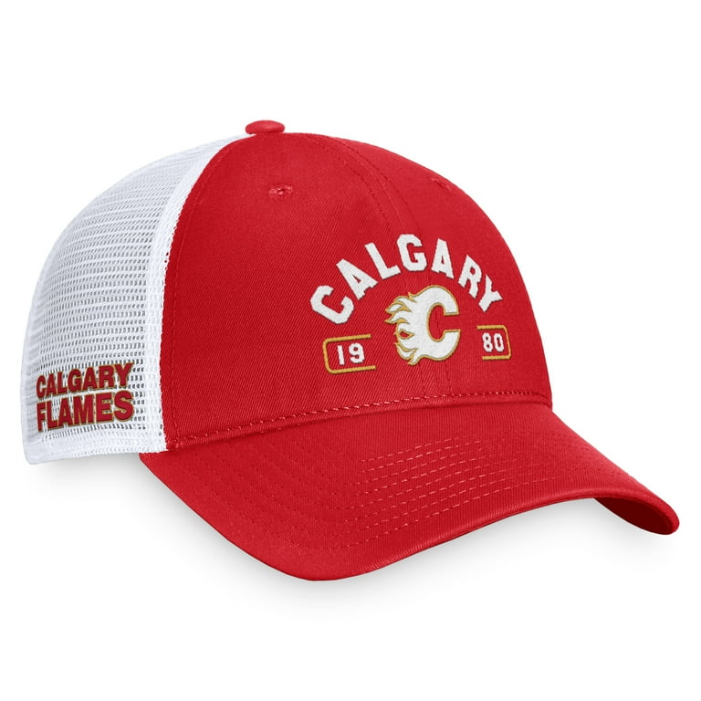 Men s Fanatics Red White Calgary Flames Free Kick Trucker Adjustable Hat Walmart