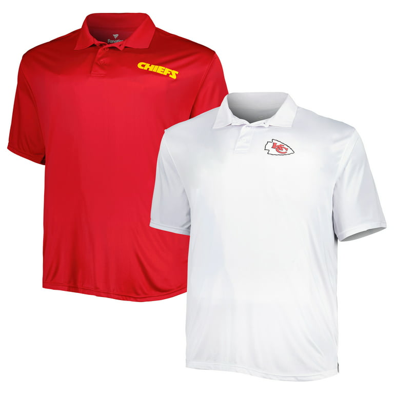 Men\'s Fanatics Branded Red/White Kansas City Chiefs Solid Two-Pack Polo Set