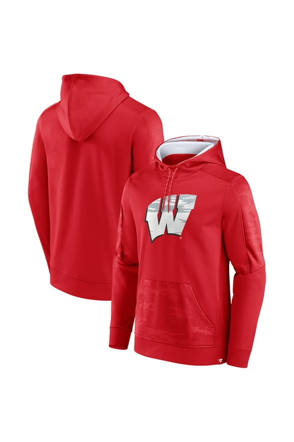 Men's Fanatics Red Wisconsin Badgers On The Ball Pullover Hoodie
