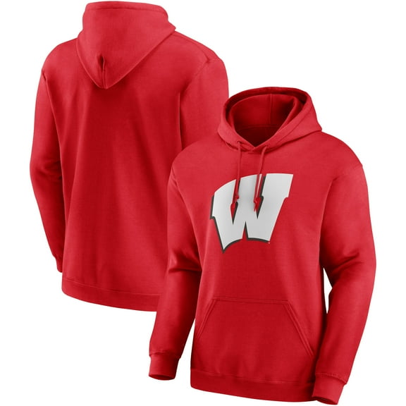 Men's Fanatics Branded Red Wisconsin Badgers Team Primary Logo Pullover Hoodie