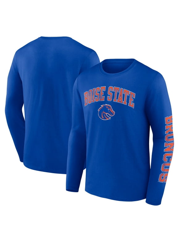 Men's Fanatics Branded Royal Boise State Broncos Distressed Arch Over Logo Long Sleeve T-Shirt