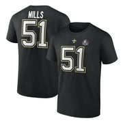 Men's Fanatics Branded Sam Mills Black New Orleans Saints Hall of Fame Name & Number T-Shirt