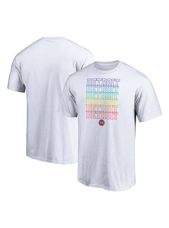 Men's Fanatics Branded White Detroit Pistons Team City Pride T-Shirt