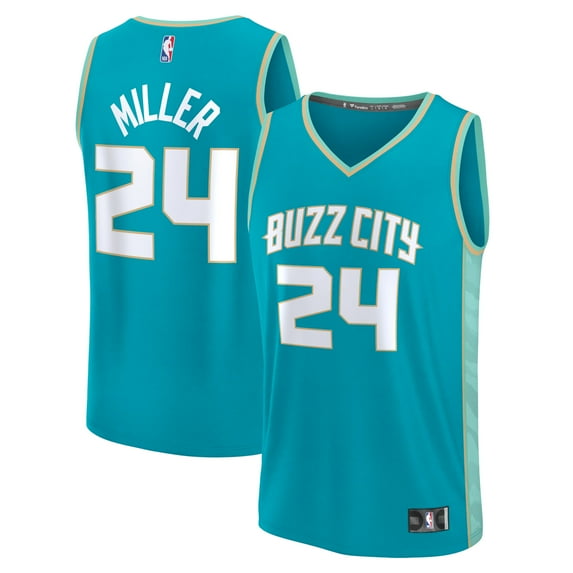 Men's Fanatics Brandon Miller Teal Charlotte Hornets Fast Break Jersey - City Edition