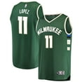 thumbnail image 1 of Men's Fanatics Brook Lopez Green Milwaukee Bucks Fast Break Replica Player Jersey - Icon Edition, 1 of 6