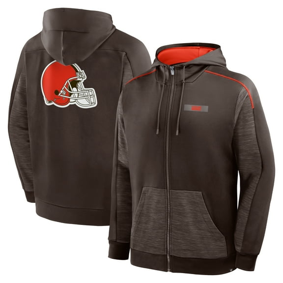Men's Fanatics Brown Cleveland Browns Checkdown Pass Full-Zip Hoodie