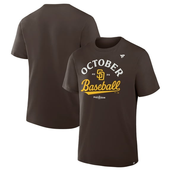 Men's Fanatics Brown San Diego Padres 2025 MLB Postseason Locker Room T-Shirt