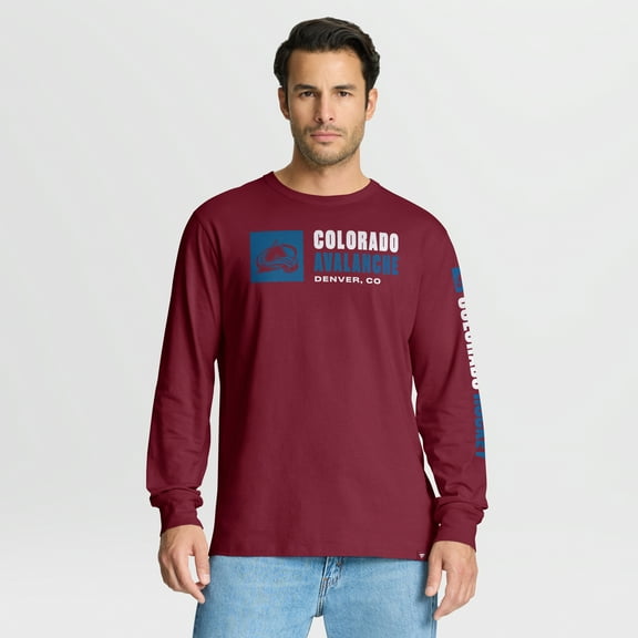 Men's Fanatics Burgundy Colorado Avalanche Goal Crease Legacy Long Sleeve T-Shirt