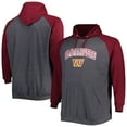 thumbnail image 1 of Men's Fanatics Burgundy/Heathered Charcoal Washington Football Team Big & Tall Lightweight Raglan Pullover Hoodie, 1 of 3