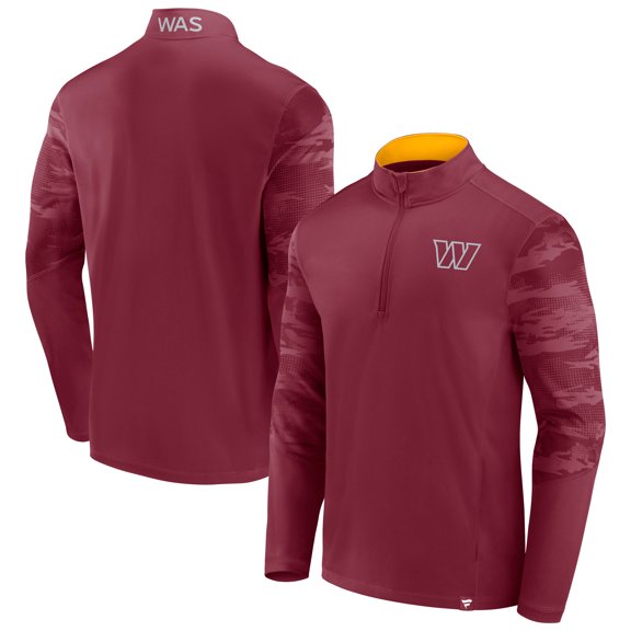 Men's Fanatics Burgundy Washington Commanders Ringer Quarter-Zip Jacket