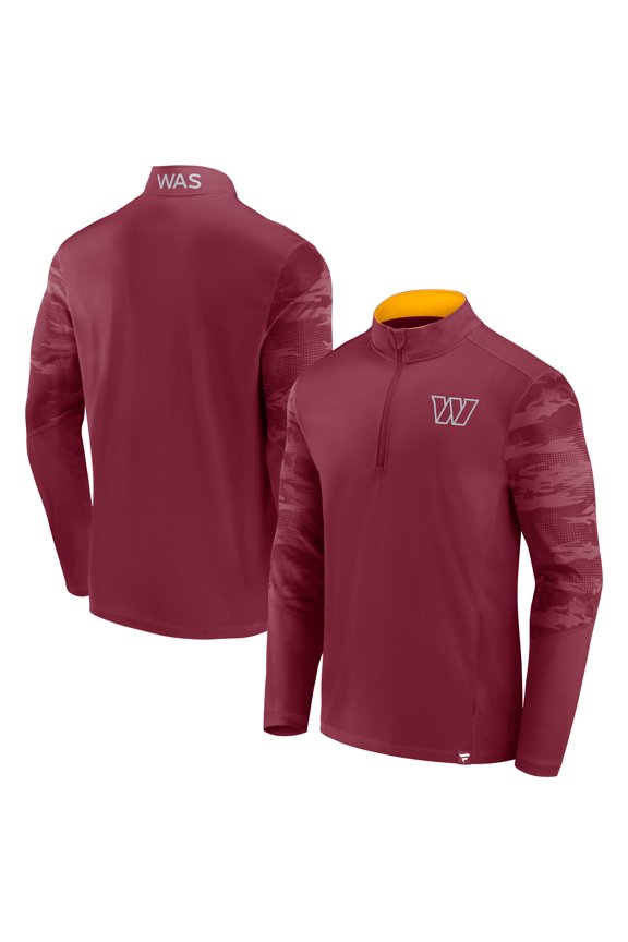 Men's Fanatics Burgundy Washington Commanders Ringer Quarter-Zip Jacket