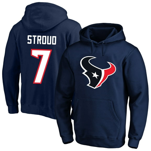 Men's Fanatics C.J. Stroud Navy Houston Texans Big & Tall Name & Number Fleece Pullover Hoodie