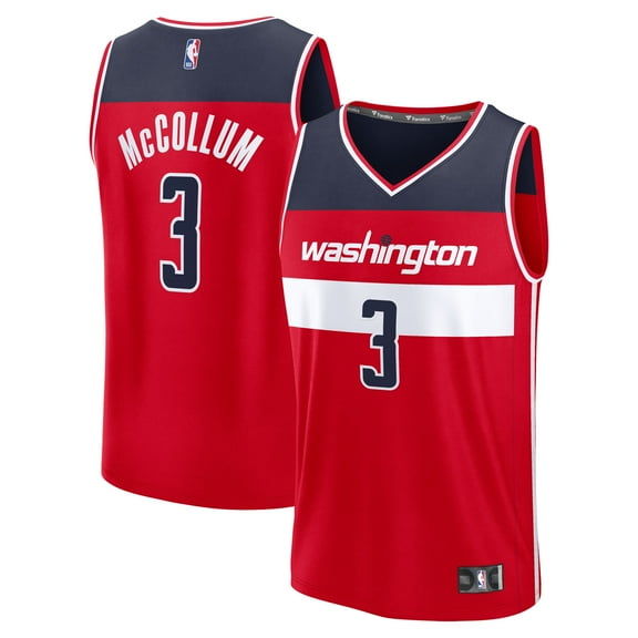 Men's Fanatics CJ McCollum Red Washington Wizards Fast Break Replica Player Jersey - Icon Edition