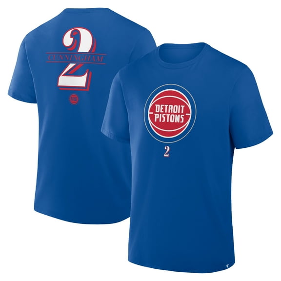 Men's Fanatics Cade Cunningham Blue Detroit Pistons In The Paint Name & Number T-Shirt