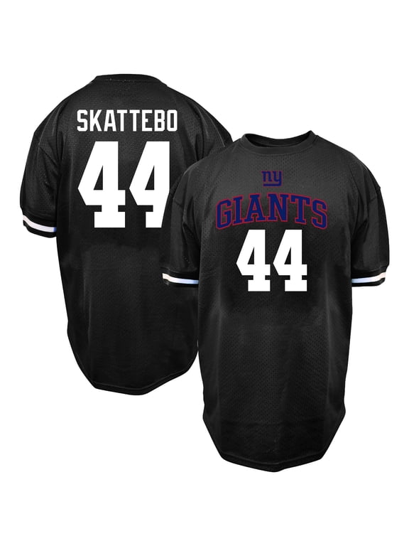 Men's Fanatics Cam Skattebo Black New York Giants Big & Tall Mesh Name & Number T-Shirt