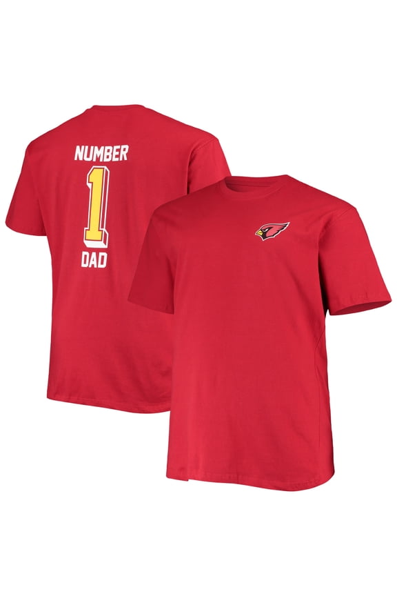 Men's Fanatics Cardinal Arizona Cardinals Big & Tall #1 Dad 2-Hit T-Shirt
