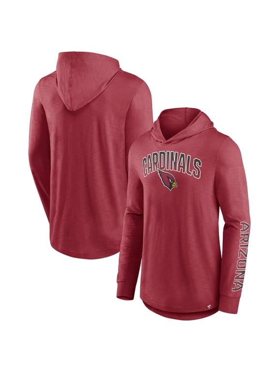 Men's Fanatics Cardinal Arizona Cardinals Front Runner Long Sleeve Hooded T-Shirt