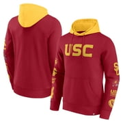 Mens Fanatics Cardinal/Gold USC Trojans Color Block Badge Fleece Pullover Hoodie
