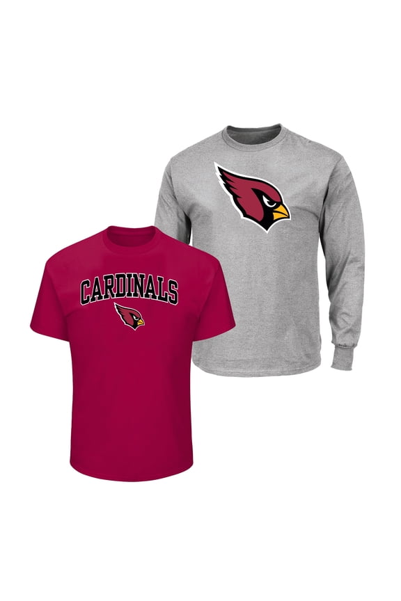 Men's Fanatics  Cardinal/Heather Gray Arizona Cardinals Big & Tall 2-Pack T-Shirt Set