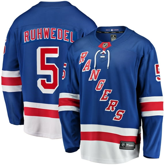 Men's Fanatics Chad Ruhwedel Blue New York Rangers Home Premier-Breakaway Player Jersey