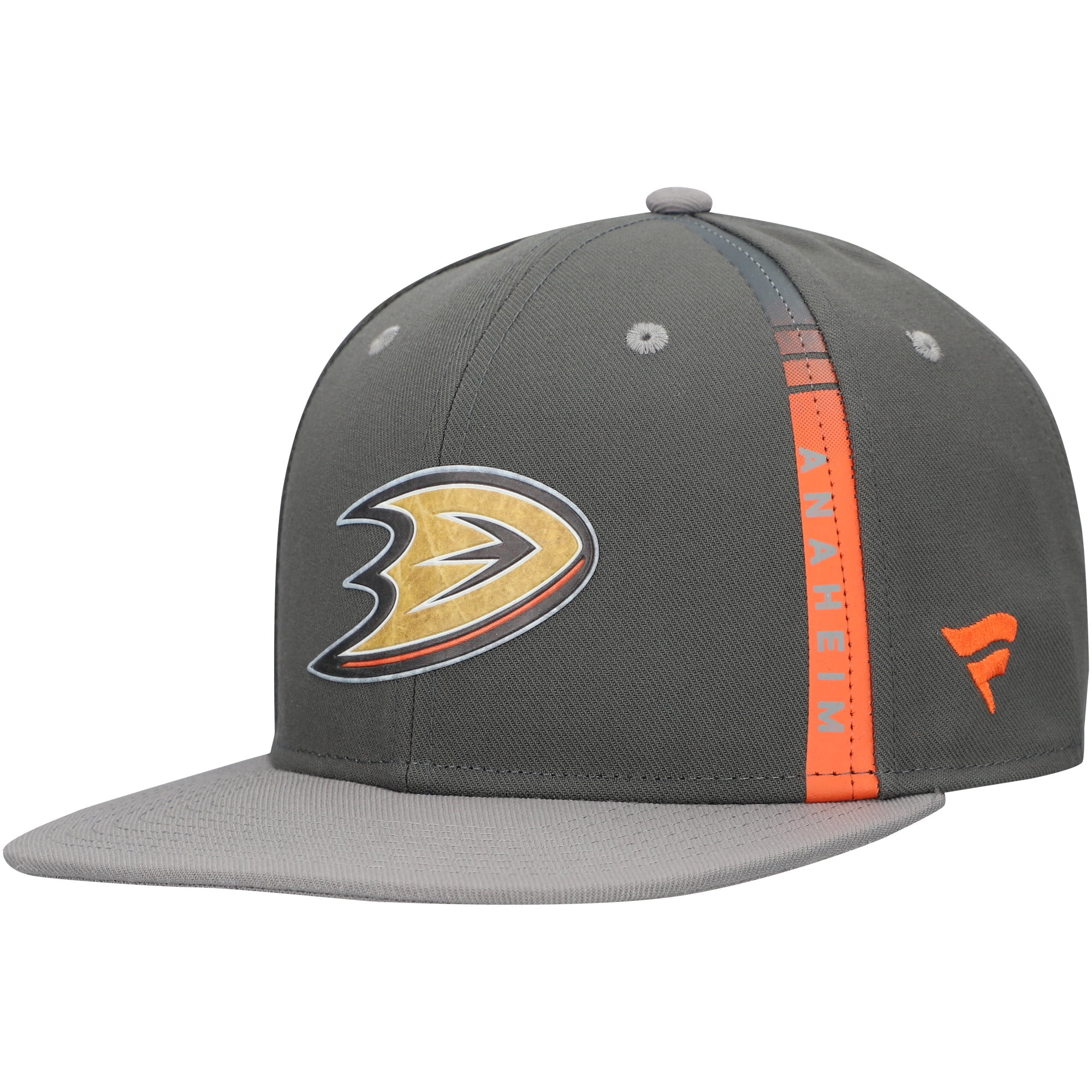 Men's-Fanatics Charcoal Anaheim Ducks Authentic Pro Ice Snapback Hat
