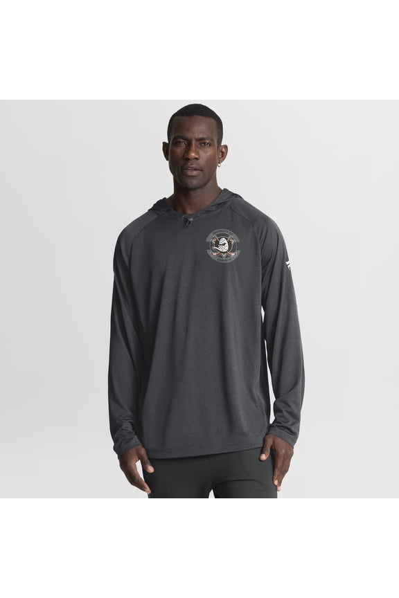 Men's Fanatics Charcoal Anaheim Ducks Authentic Pro Rink Raglan Hoodie