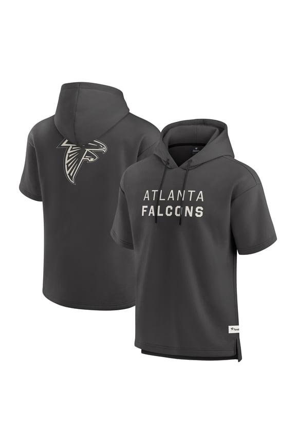 Men's Fanatics Charcoal Atlanta Falcons Elements Future Ground Lettering Short Sleeve Pullover Hoodie