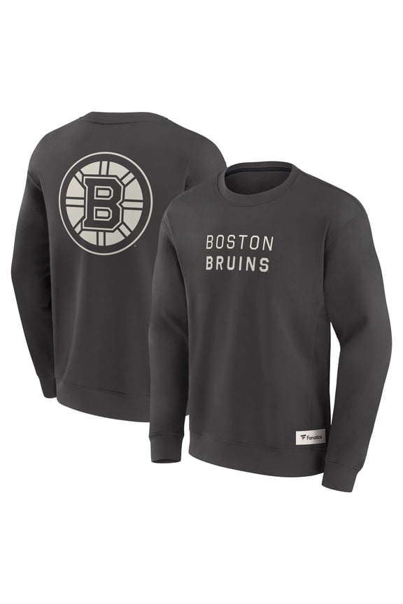 Men's Fanatics Charcoal Boston Bruins Elements Future Ground Lettering Pullover Sweatshirt