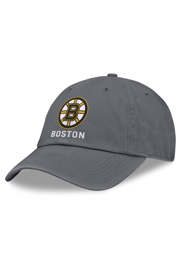 Men's Fanatics Charcoal Boston Bruins Washed Adjustable Hat