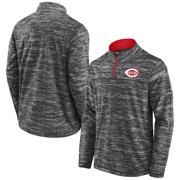 Men's Fanatics Charcoal Cincinnati Reds Getting Faster Space-Dye Quarter-Zip Top