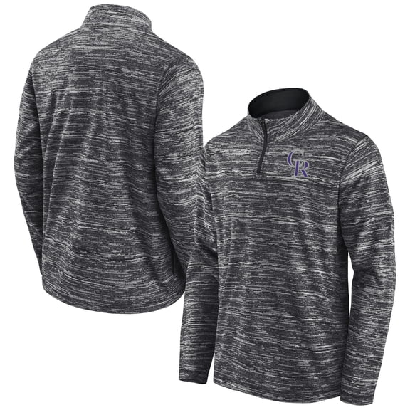 Men's Fanatics Charcoal Colorado Rockies Getting Faster Space-Dye Quarter-Zip Top