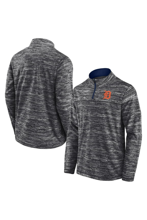 Men's Fanatics Charcoal Detroit Tigers Getting Faster Space-Dye Quarter-Zip Top
