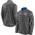 thumbnail image 1 of Men's Fanatics Charcoal Kansas City Royals Getting Faster Space-Dye Quarter-Zip Top, 1 of 3