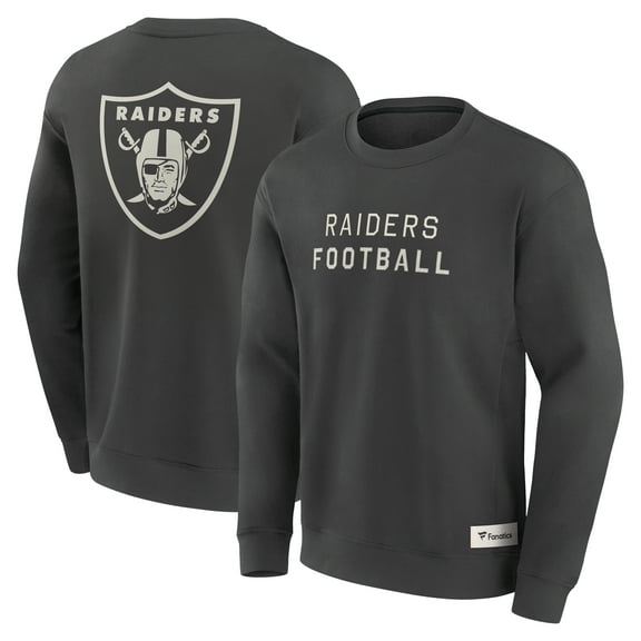 Men's Fanatics Charcoal Las Vegas Raiders Elements Future Ground Lettering Pullover Sweatshirt