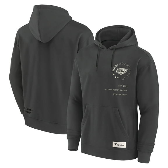 Men's Fanatics Charcoal Los Angeles Kings Future Ground Info Pullover Hoodie