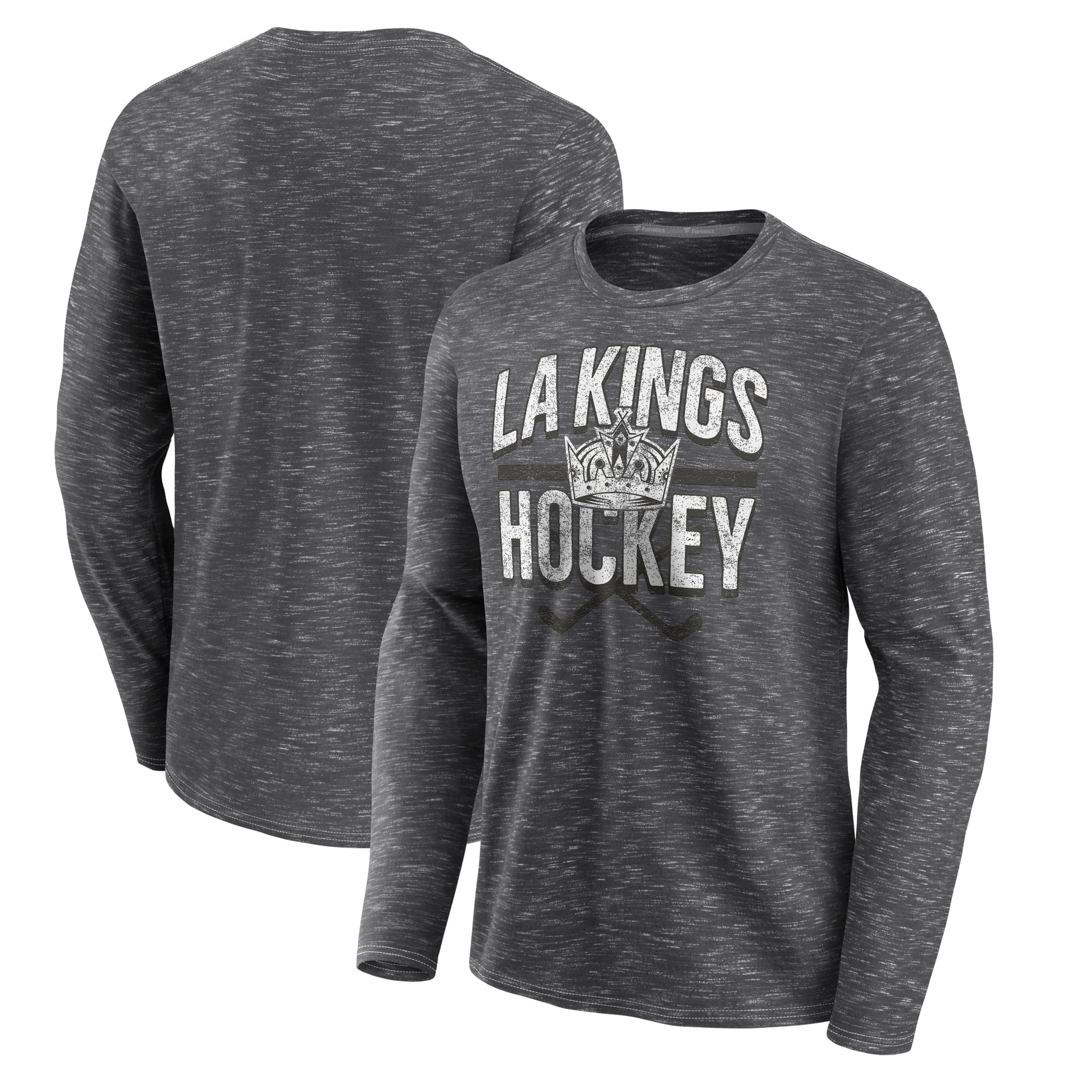 Men's Fanatics Charcoal Los Angeles Kings Logo Long Sleeve T-Shirt