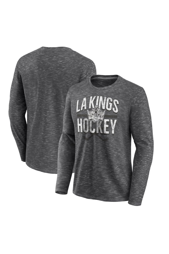 Men's Fanatics Charcoal Los Angeles Kings Logo Long Sleeve T-Shirt