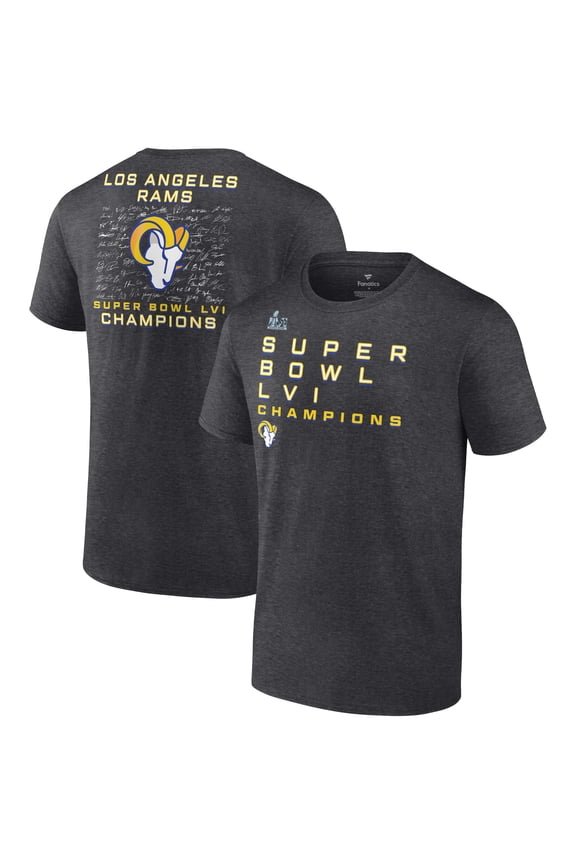 Men's Fanatics Charcoal Los Angeles Rams Super Bowl LVI Champions Big & Tall Signature Route T-Shirt